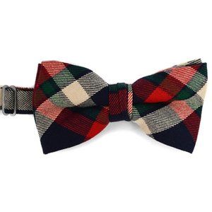 Men's Plaid Flannel Cotton Banded Bow Tie